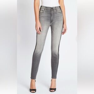 Mother Swooner Supermoon Stripe Black Grey Skinny Cotton Modal Jeans Size 25